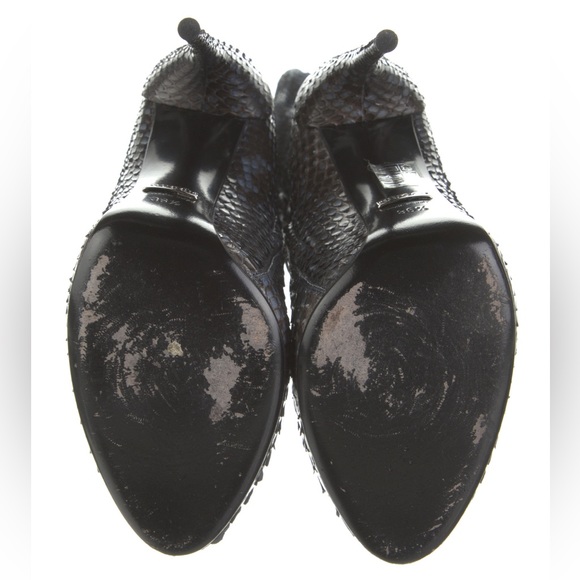 GUCCI Kim Blue Python Platform Heeled Tall Boots - Picture 5 of 5